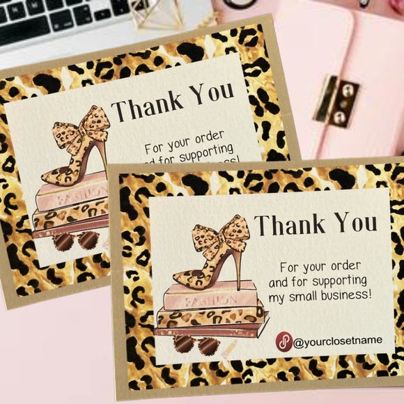 Thank you cards, Cheetah Animal Print Customer Thank You Cards - Picture 1 of 9